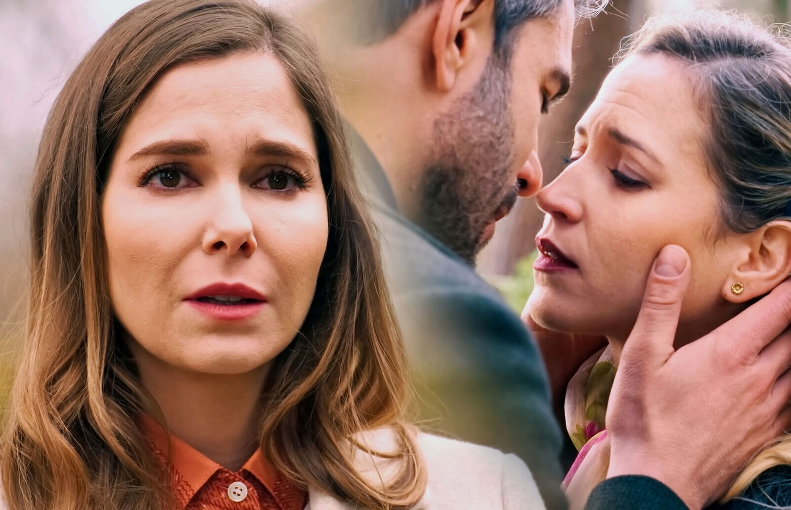Begoña mira cómo Andrés y Valentina se besan en Sueños de libertad