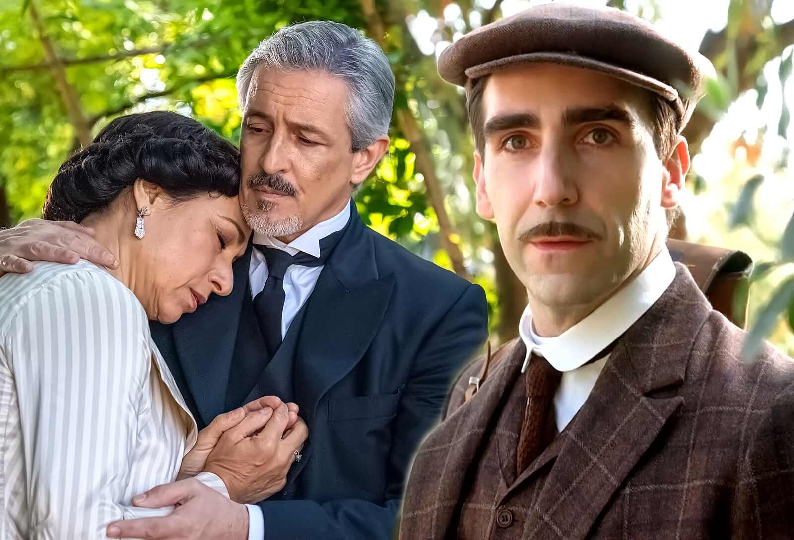 Lorenzo descubre a Leocadia y Cristóbal besándose en los jardines de La Promesa