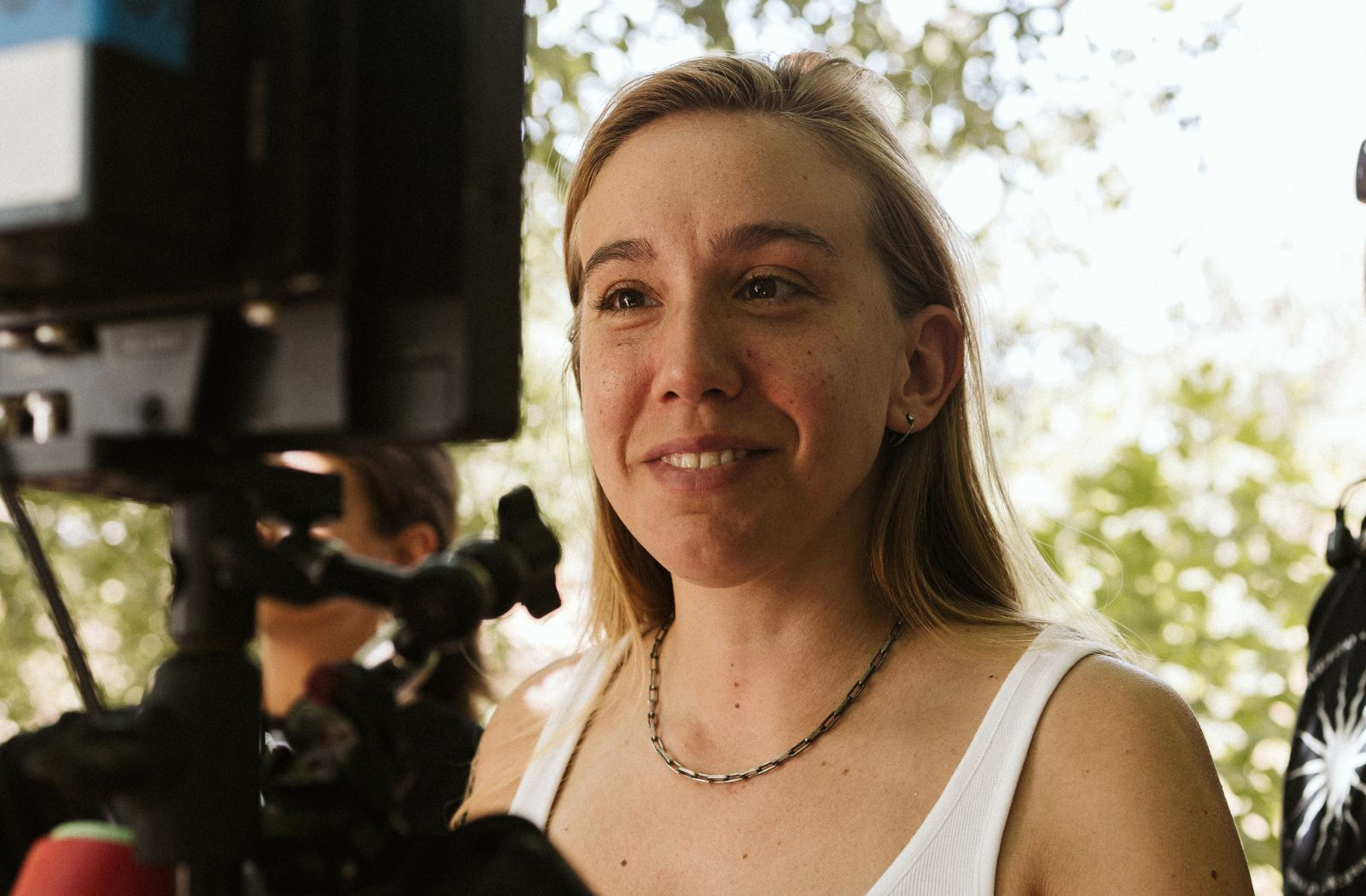 Carmen Perona Cabrera en el rodaje de Las 3000 Maravillas