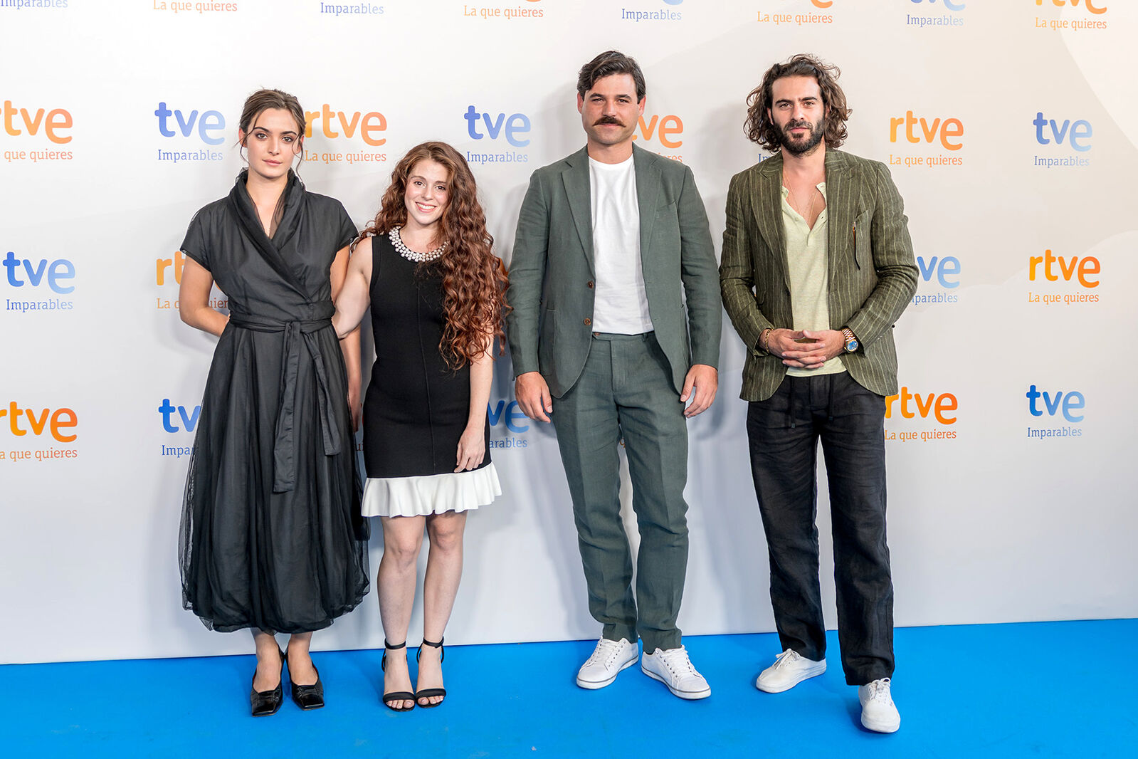 Los actores de La Promesa Vera Asunción, Sara Molina, Arturo García Sancho e Ibrahim Al Shami, en la presentación de la nueva temporada de RTVE