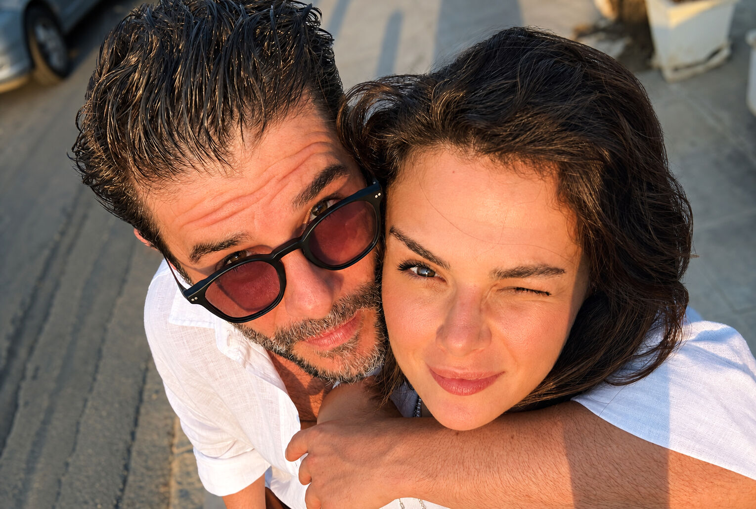 Berk Cankat y Sinem Ünsal en una de sus escapadas juntos