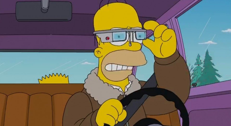 Homer Simpson se ha apuntado a la moda de las Google Glass y ha sido de los primeros en usarlas