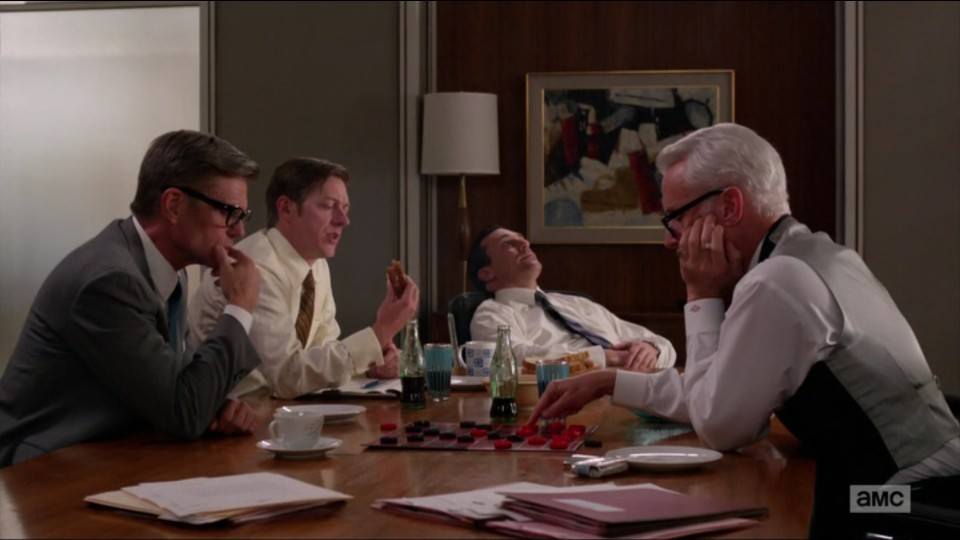 Jim Cutler, Ted Chough, Don Draper y Roger Sterling en Mad Men
