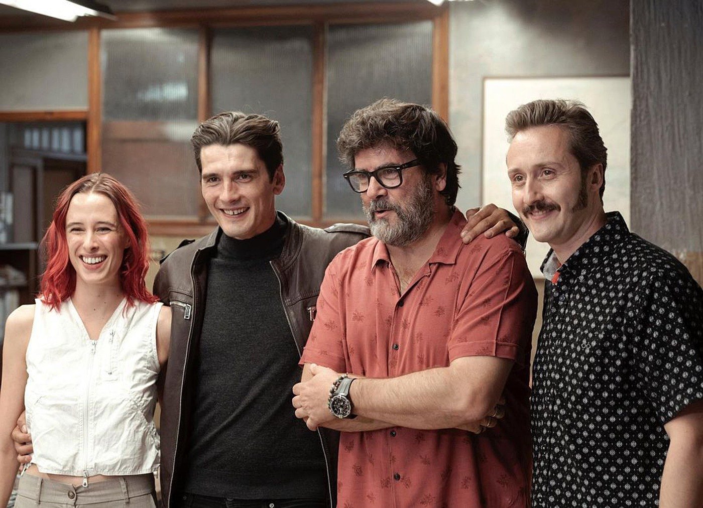 Olivia Baglivi, Yon González, Fernando Soto y Javier Varela durante los primeros días de rodaje de Memento Mori en Valladolid