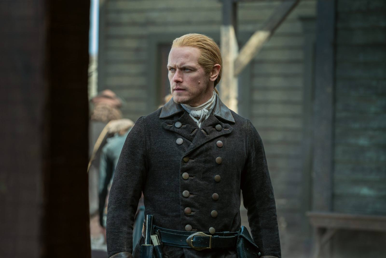 Sam Heughan como Jamie en una foto episódica de la séptima temporada de Outlander